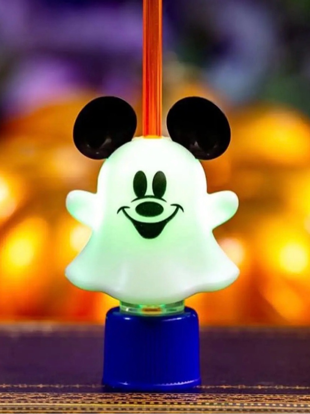 Disneyland Mickey Mouse Ghost Light Up Drink Topper Straw Halloween 2024 New